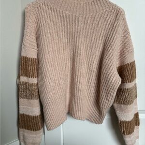 Topshop Pink and Brown Cowl Neck Sweater Size 12